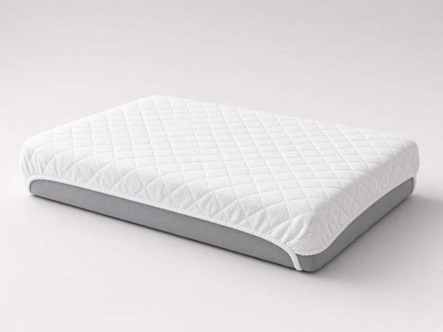 Alèse bébé blanche en éponge matelassée avec bordure élastique posée sur un petit matelas gris
